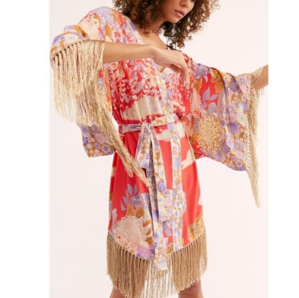 New spell x free people willow tassel mini dress M - Picture 10 of 11